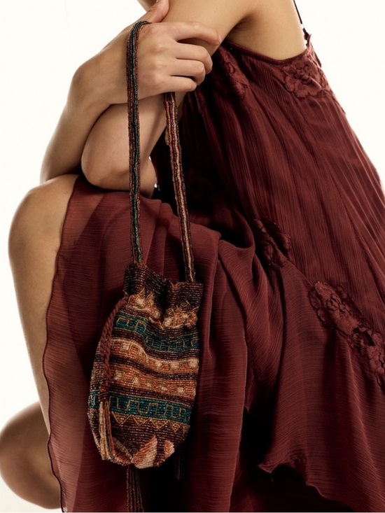 Free People Handbags - Free People Beaded Tassel Pouch NWT OS